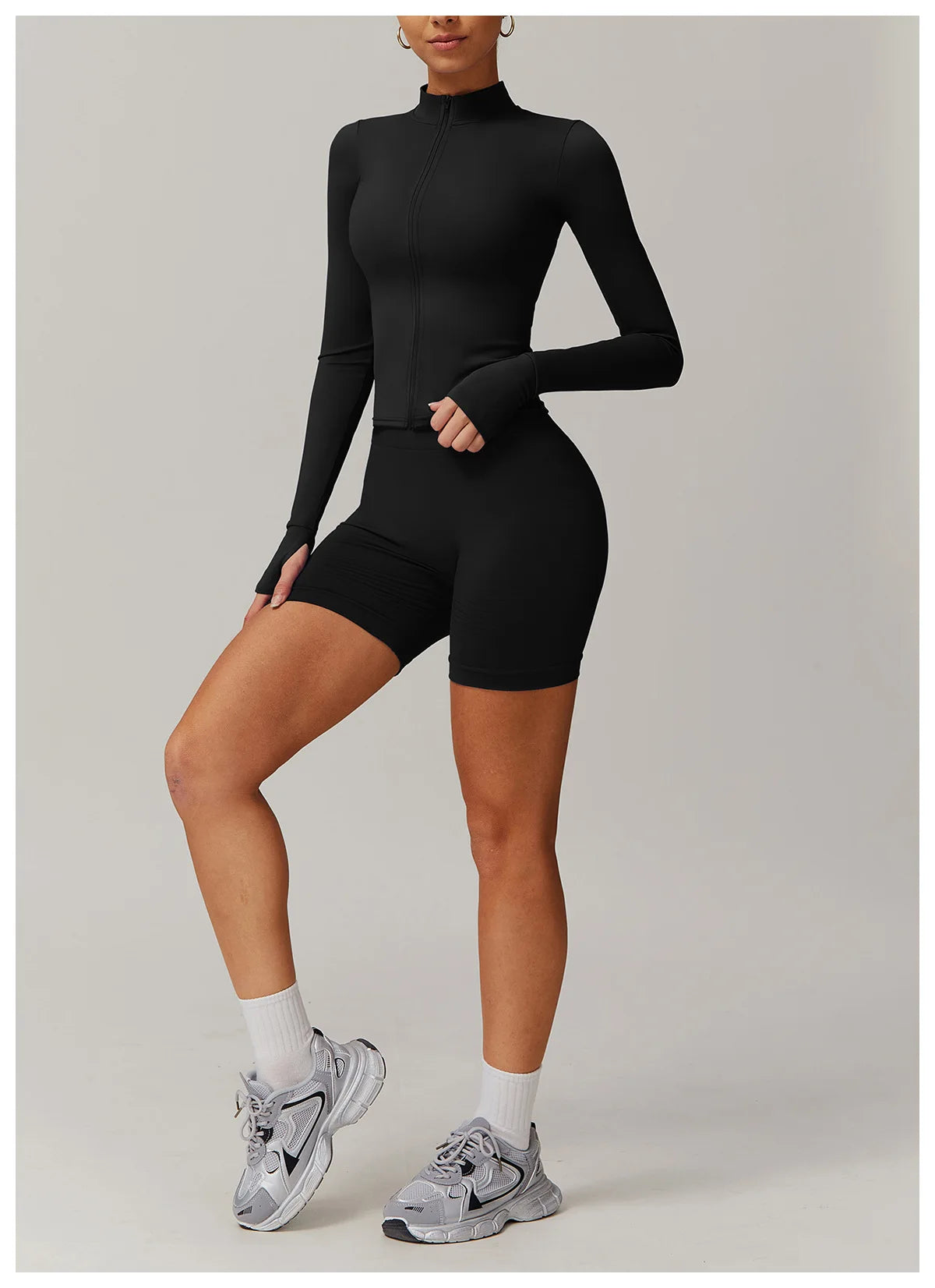 Engraved Seamless Gym Set - Shorts + Long Sleeve Top Sets Starlethics 