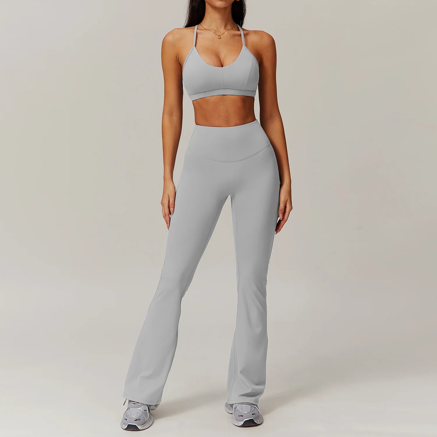 Starlethics - Engulfed Athletic Flared Gym Set - Leggings + Top