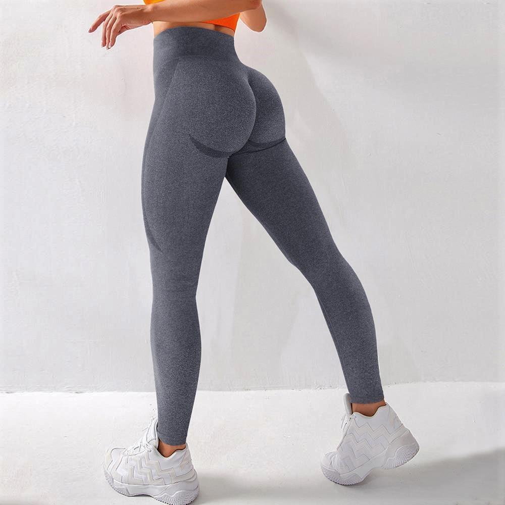 Seamless Leggings High Waisted Workout Yoga Gym Leggings for Women （Grey,S）  