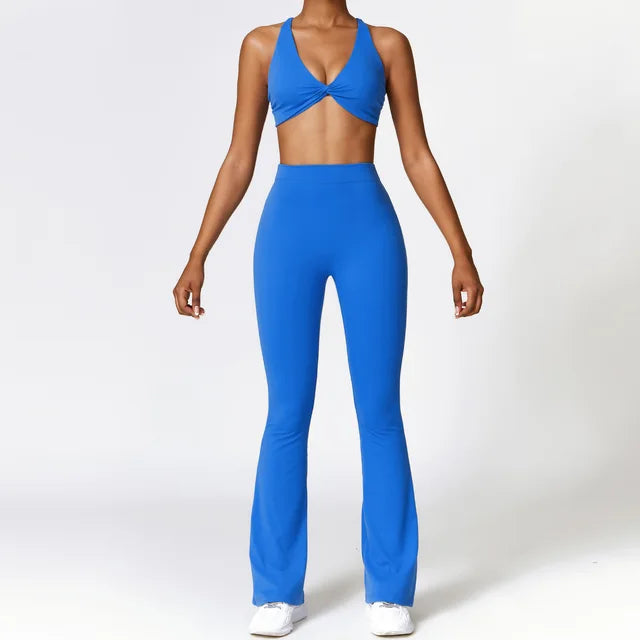 Seamless Two-Piece Yoga Set Crop Top And Leggings - I'm Loving Yoga