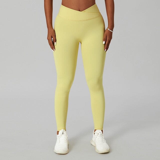 Athletic V Seamless Leggings (Pastel Yellow) – Fitness Fashioness